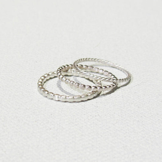 Stacking Sterling Silver flattened Bubbles, Balls & Circles Rings
