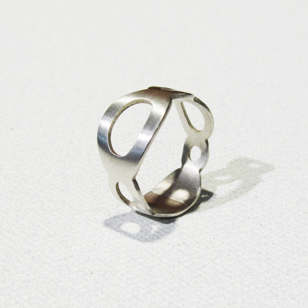 Sterling Silver Hand Cut Joining Circles Ring