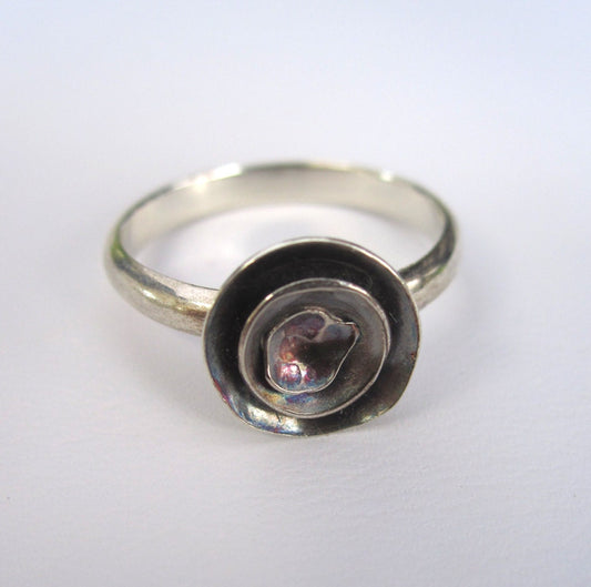 Nesting Rain Drop Ring Sterling Silver One of a Kind