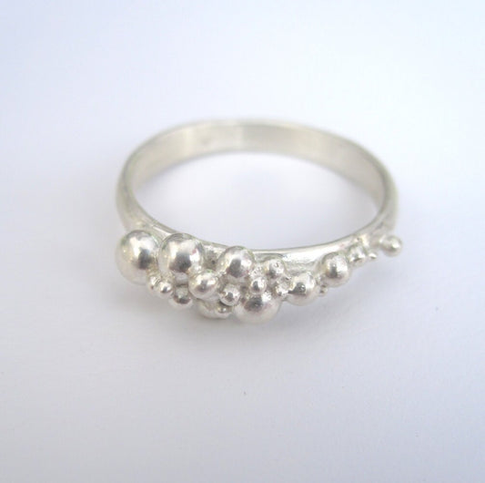 Ready to ship -Bubble Ring Silver Balls