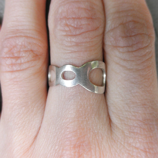 Sterling Silver Hand Cut Joining Circles Ring