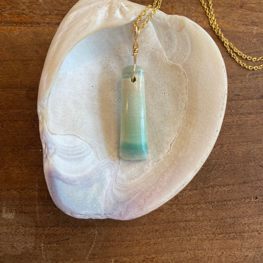 Petrified Opalwood - Sea Collection with 14/20 Gold Filled Cable Chain