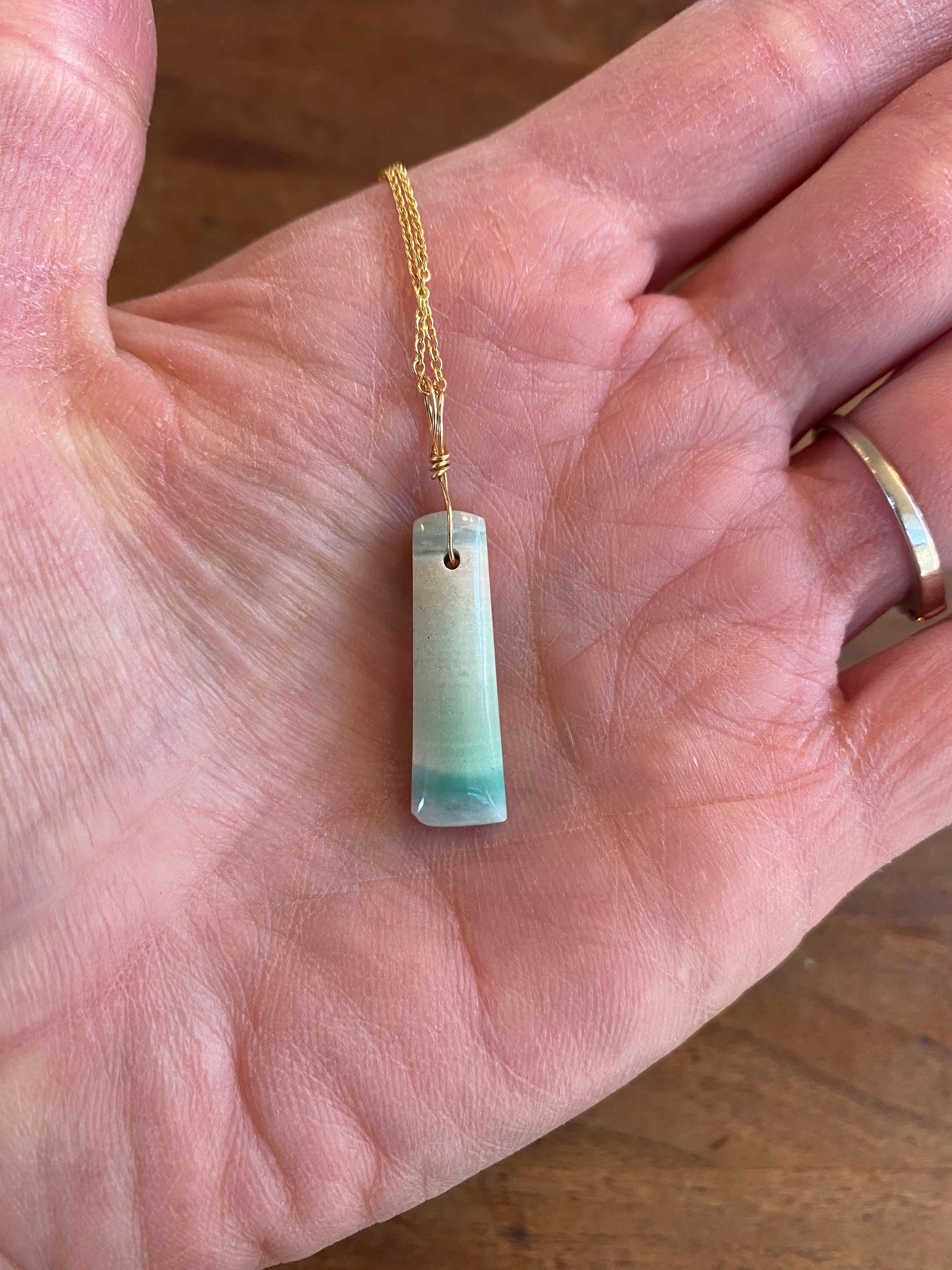 Petrified Opalwood - Sea Collection with 14/20 Gold Filled Cable Chain