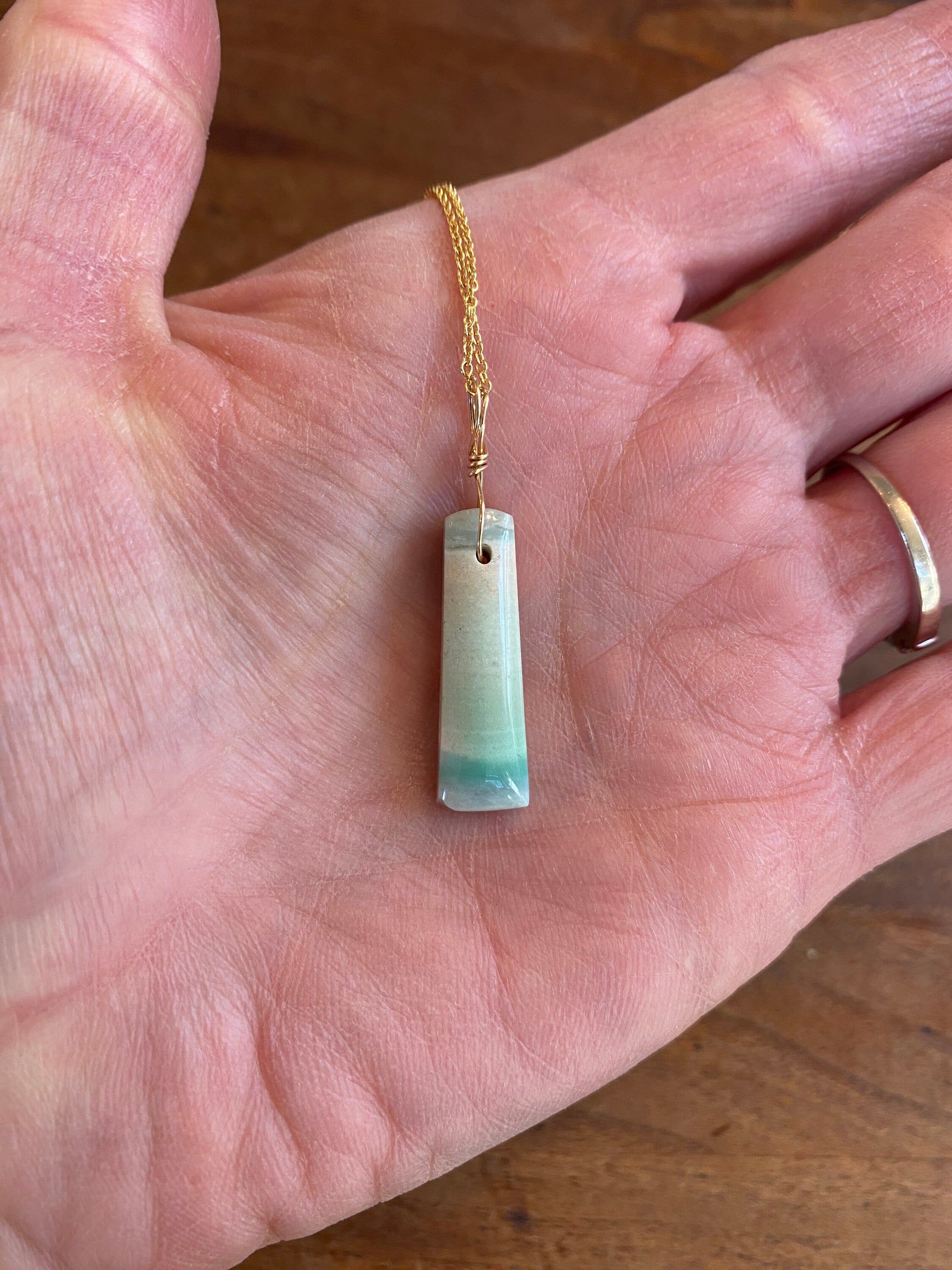Petrified Opalwood - Sea Collection with 14/20 Gold Filled Cable Chain