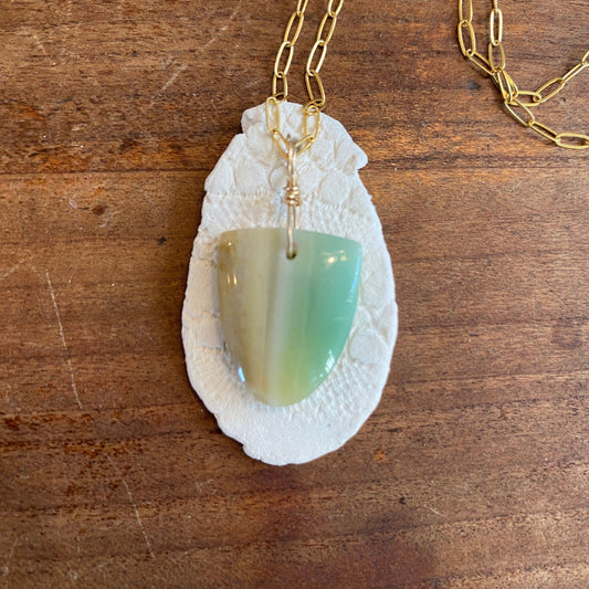 Petrified Opalwood - Sea Collection with 14/20 Gold Filled Cable Chain