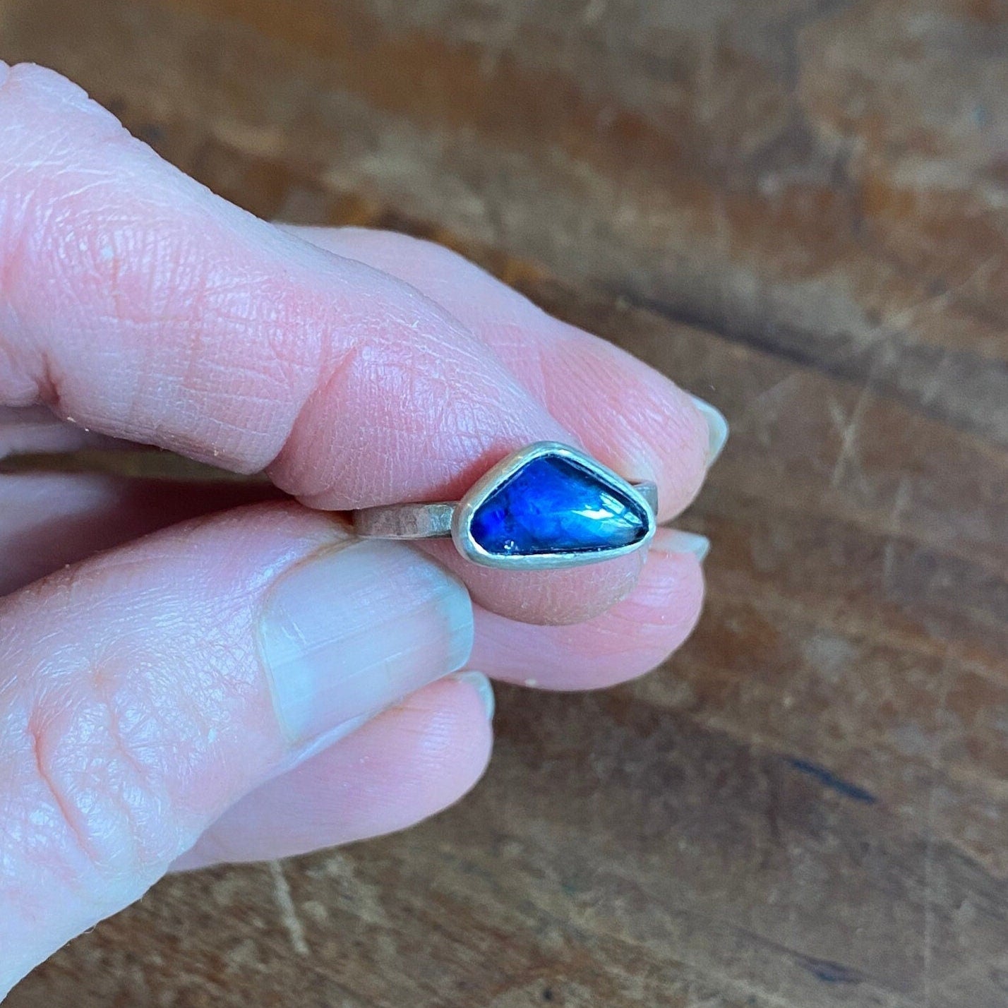 Ceylon Natural Sapphire Ring handmade in Silver- Gemstone Collection