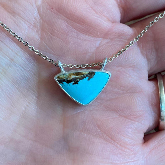 Handmade Amaroo Turquoise Pendant – Elegant Sterling Silver Setting