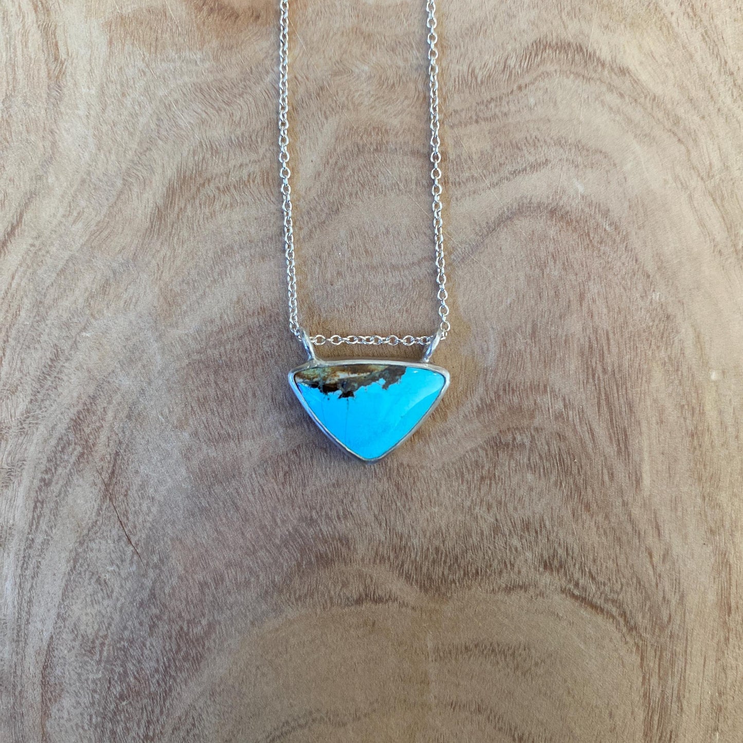Handmade Amaroo Turquoise Pendant – Elegant Sterling Silver Setting
