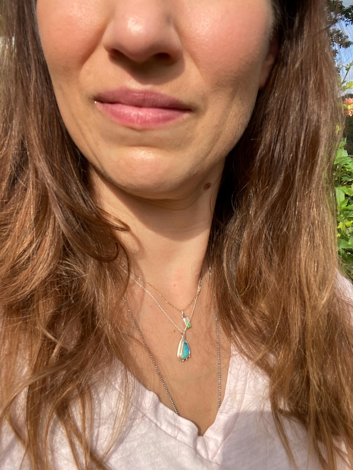 Ocean Glitter Bomb Boulder Opal Pendant 14k Gold