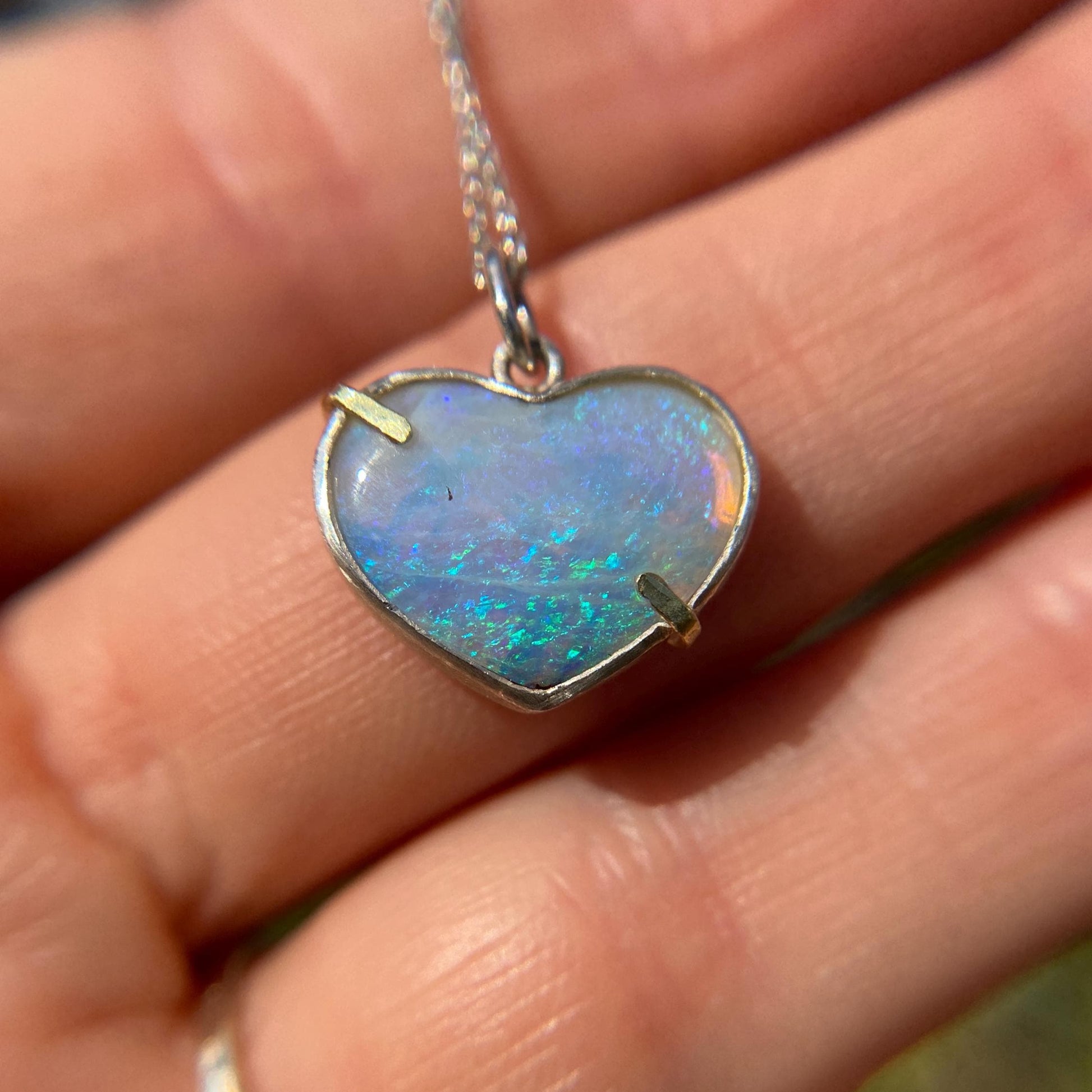 Heart Boulder Opal Pendant