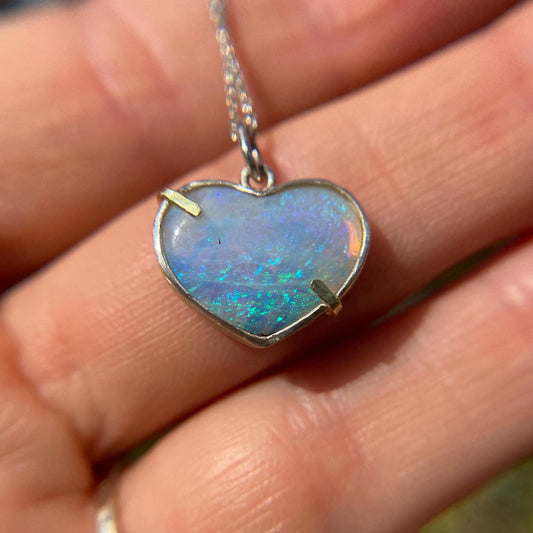 Heart Boulder Opal Pendant