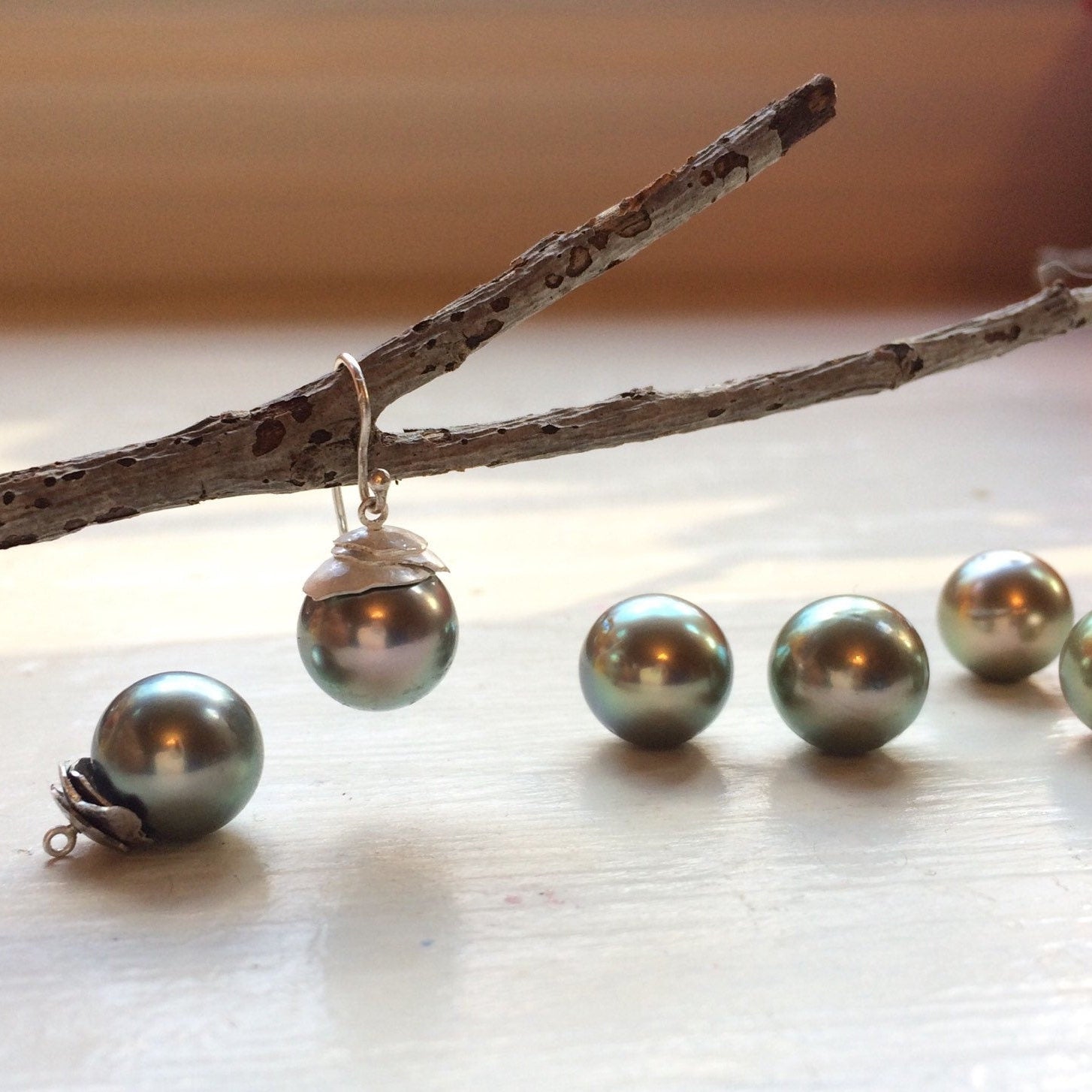 Tahitian Pearl Natural Drop Earrings - Farewell Sale! 30% Off