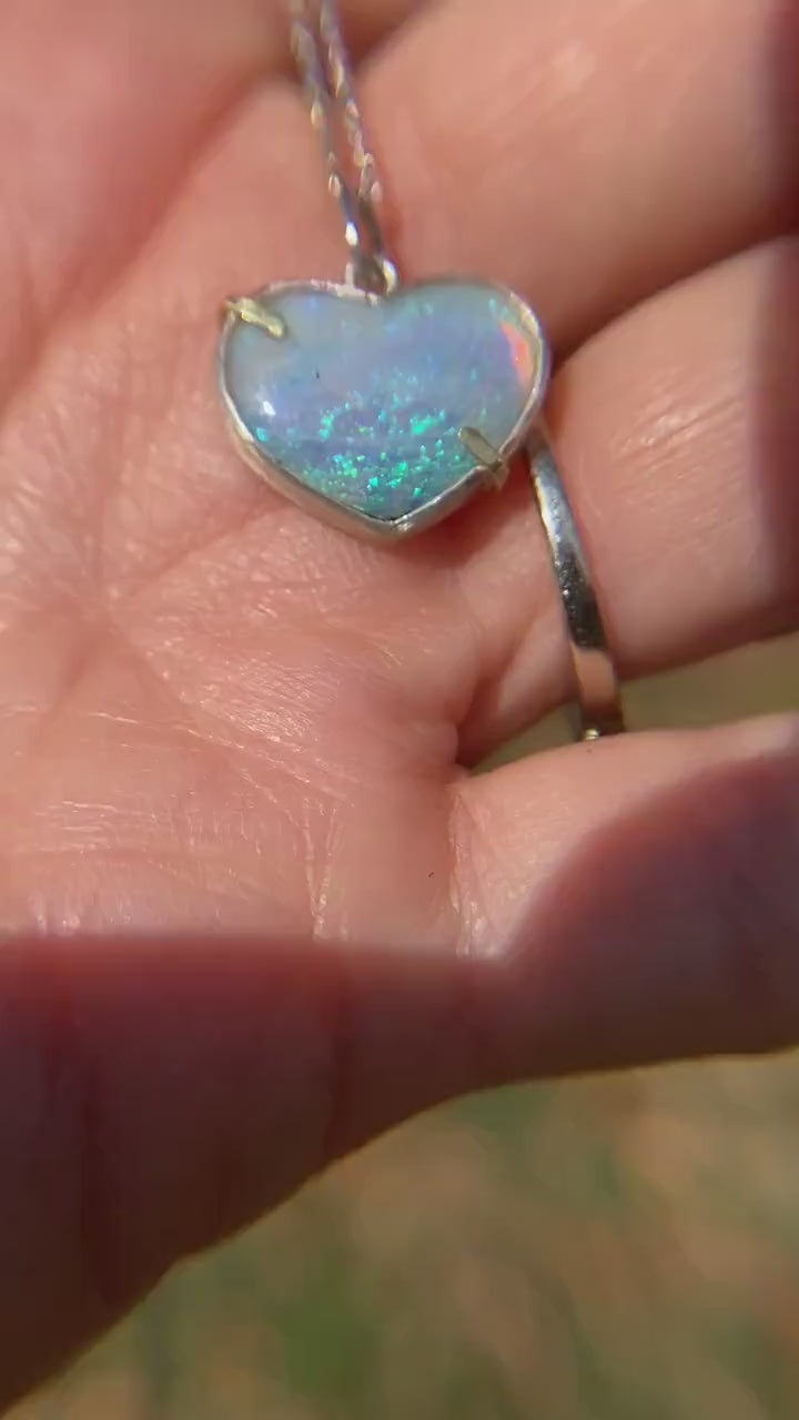 Heart Boulder Opal Pendant